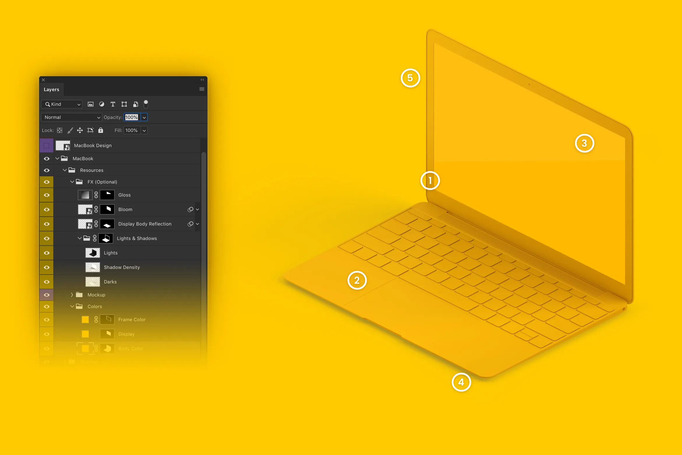 MacBook超极本屏幕演示右视图样机 Clay MacBook Mockup, Isometric Right View插图(5)