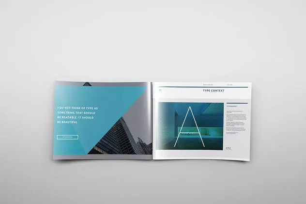 A4横向摄影画册宣传册样机 A4 Landscape Brochure Mockups插图(5)