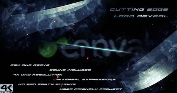 3D神秘刀光特效logo演示像素设计精选AE模板 Cutting Edge Logo Reveal