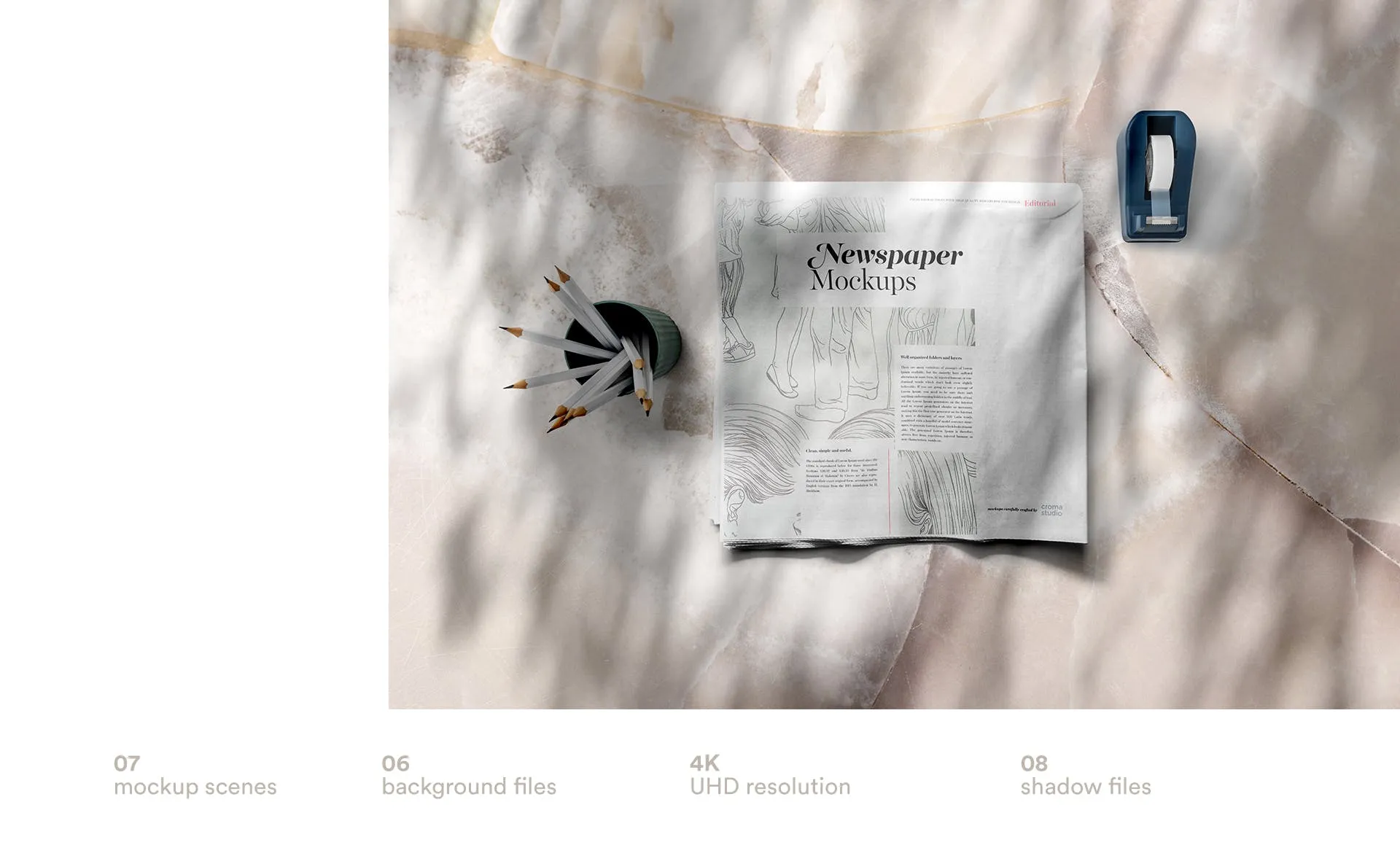 报纸版式设计排版效果图展示样机模板 Newspaper Mockup Templates插图(1)