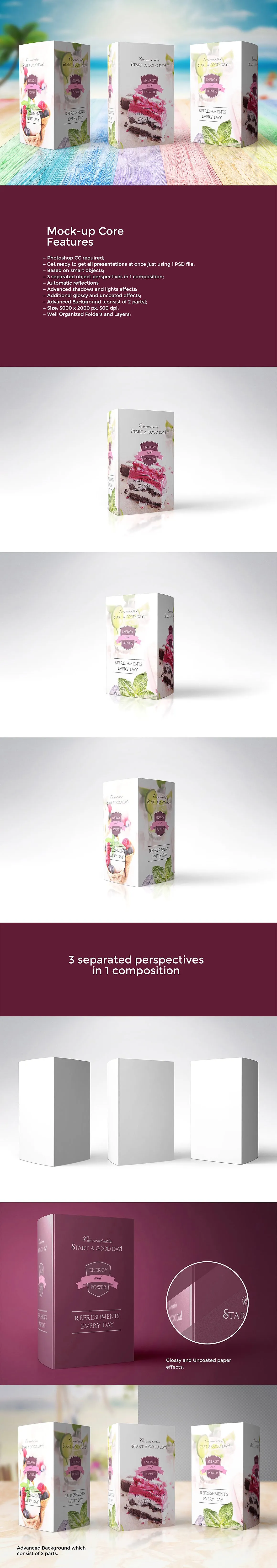 长方体包装盒样机模板v4 Standing Triangle Tents vol.4