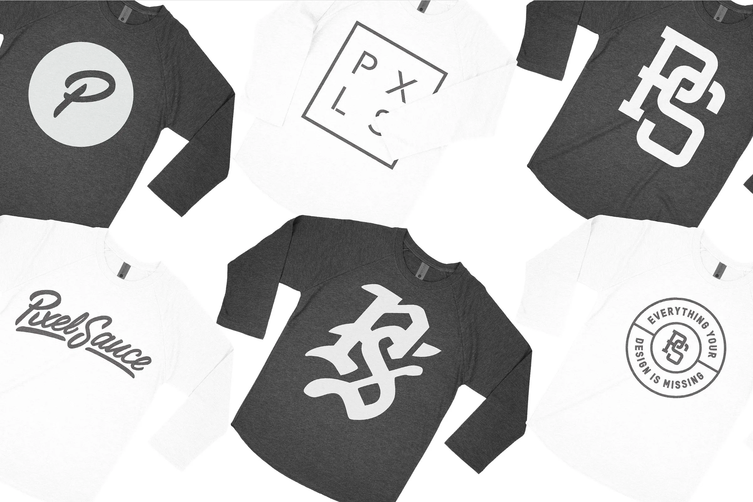 七分袖T恤服装样机 Next Level 6051 Triblend 3/4 Raglan插图(1)