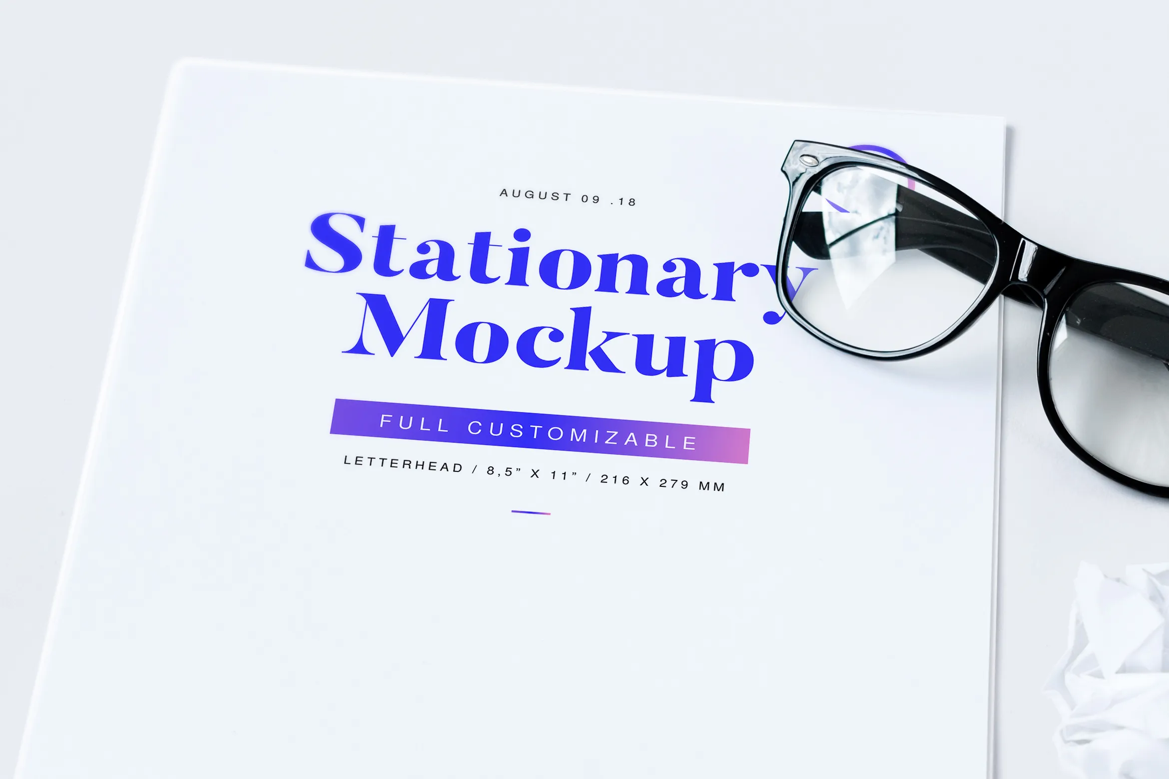 企业信纸信头排版设计印刷效果图样机02 Letterhead Mockup 02插图(1)