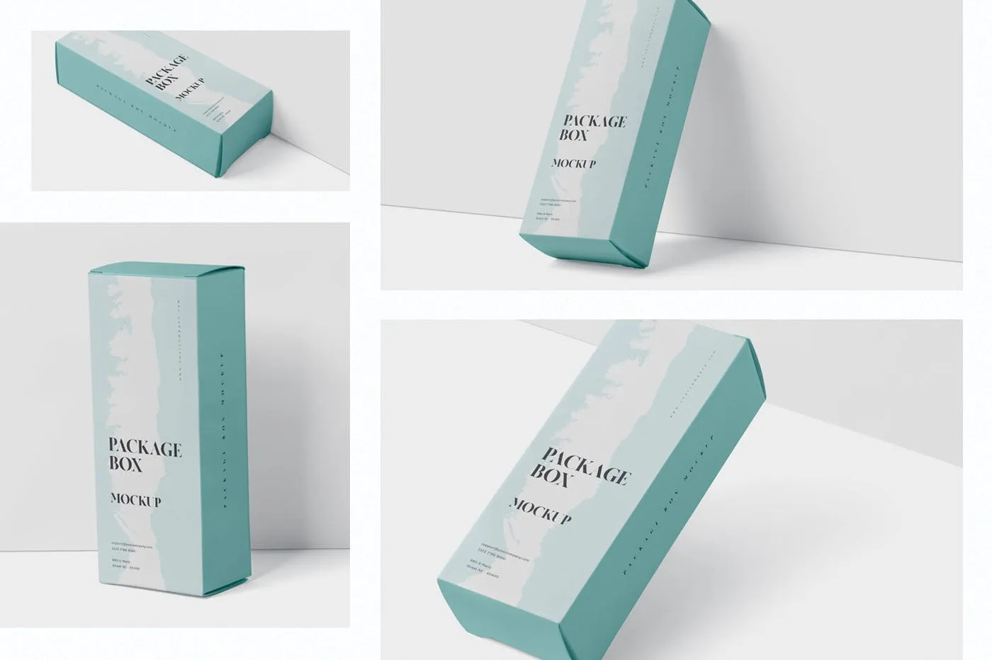 简约风多用途产品包装纸盒设计效果图素材库精选 Package Box Mock-Up – High Rectangle Shape插图(1)