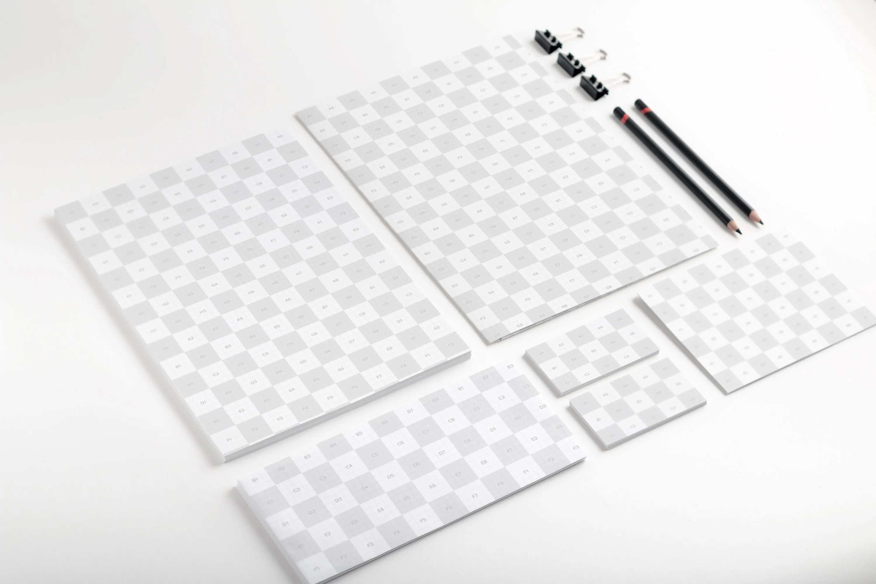 企业品牌VI设计办公用品等距样机01 Stationery Mockup 01插图(1)