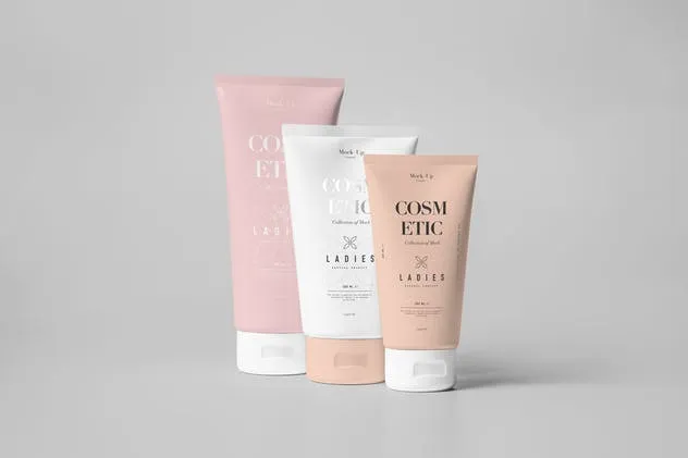 美容化妆品软管&包装盒样机模板 Cosmetic Tube & Box Mock-up插图(1)