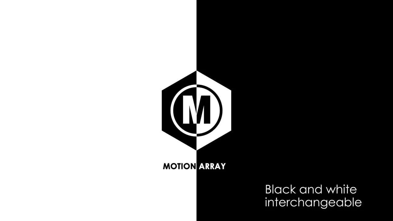 简短黑白徽标动画像素设计精选AE模板