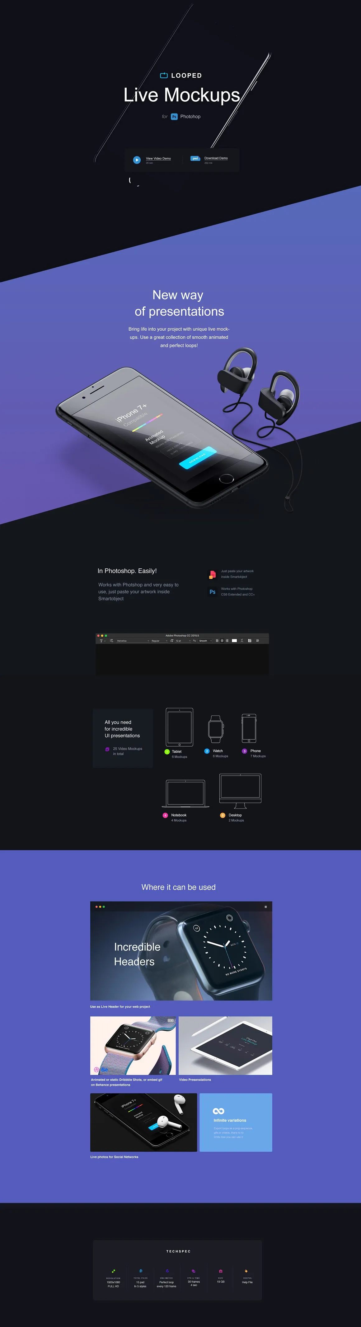 Apple设备动态样机合集 Looped | Live Mockups[4.3GB, for PS]插图(1)
