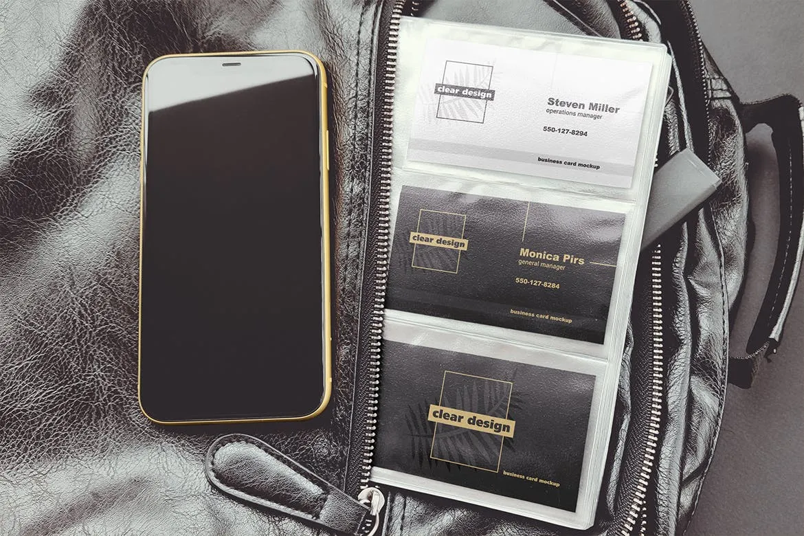 企业名片文件夹场景展示素材库精选模板 Business Card Holder Scene Mockup插图(3)