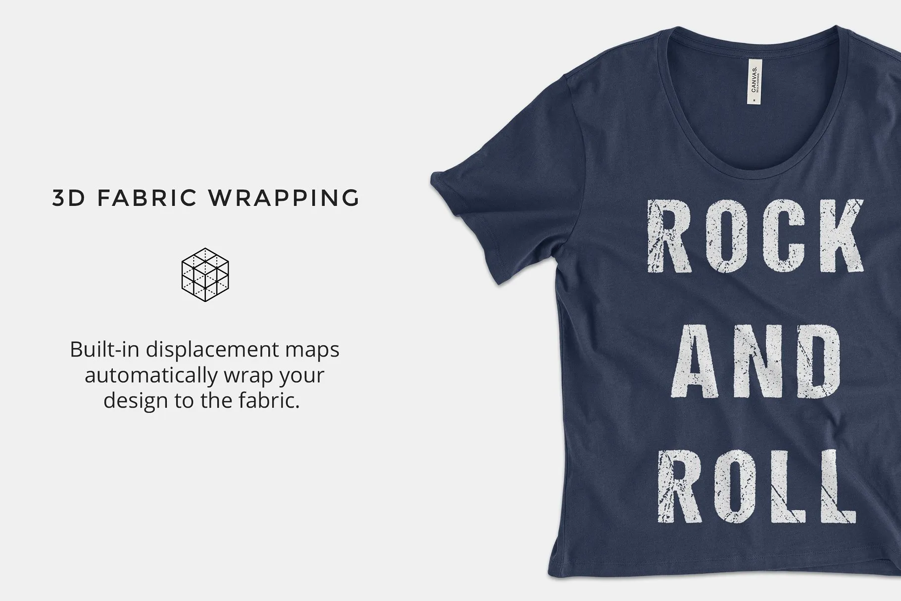 短款女性T恤服装样机模板 Bella Canvas 3406 Wide Neck Tee插图(3)