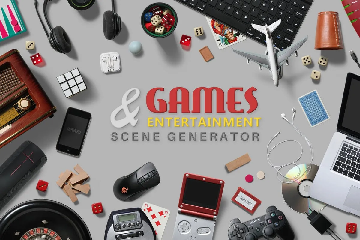 游戏娱乐场景样机模板合集 Gamesamp; Entertainment Scene Creator