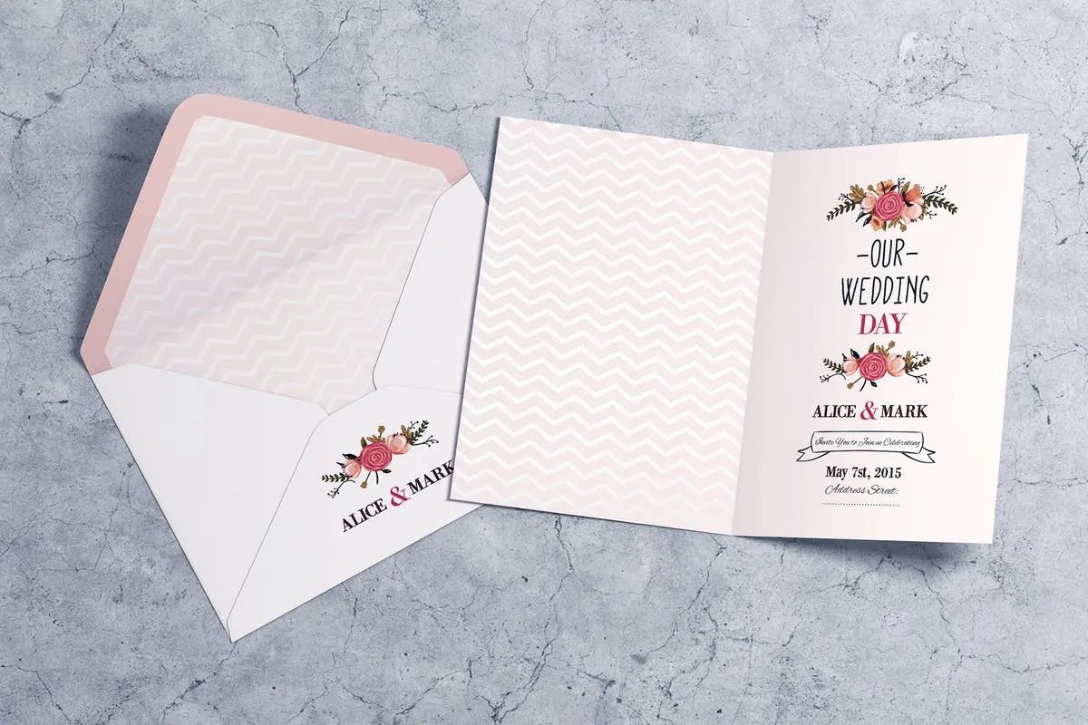 邀请函与贺卡样机模板v2 Invitation & Greeting Card MockUp vol.2插图