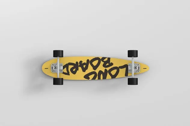 长滑板手绘图案设计样机模板 Skateboard Longboard Mockup插图(4)