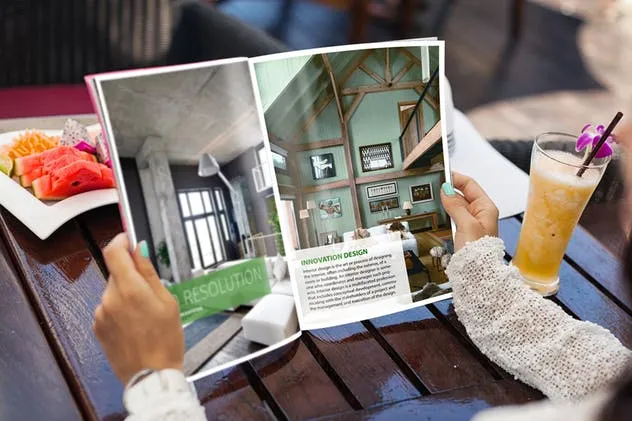 下午茶场景杂志样机模板 Magazine Mock-Up Glamour Edition插图(7)