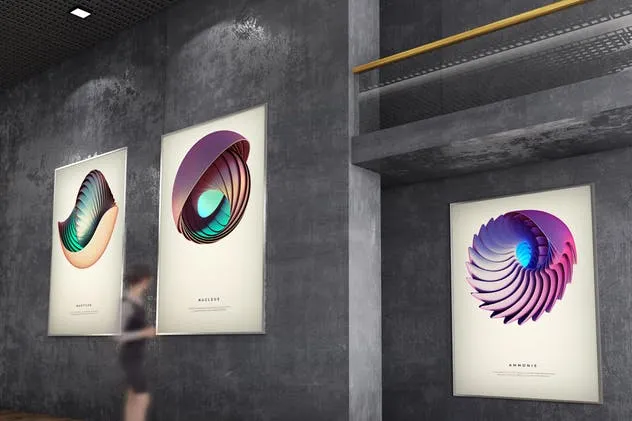 广告海报画廊展览样机 Poster Exhibition Gallery Mockups插图(7)