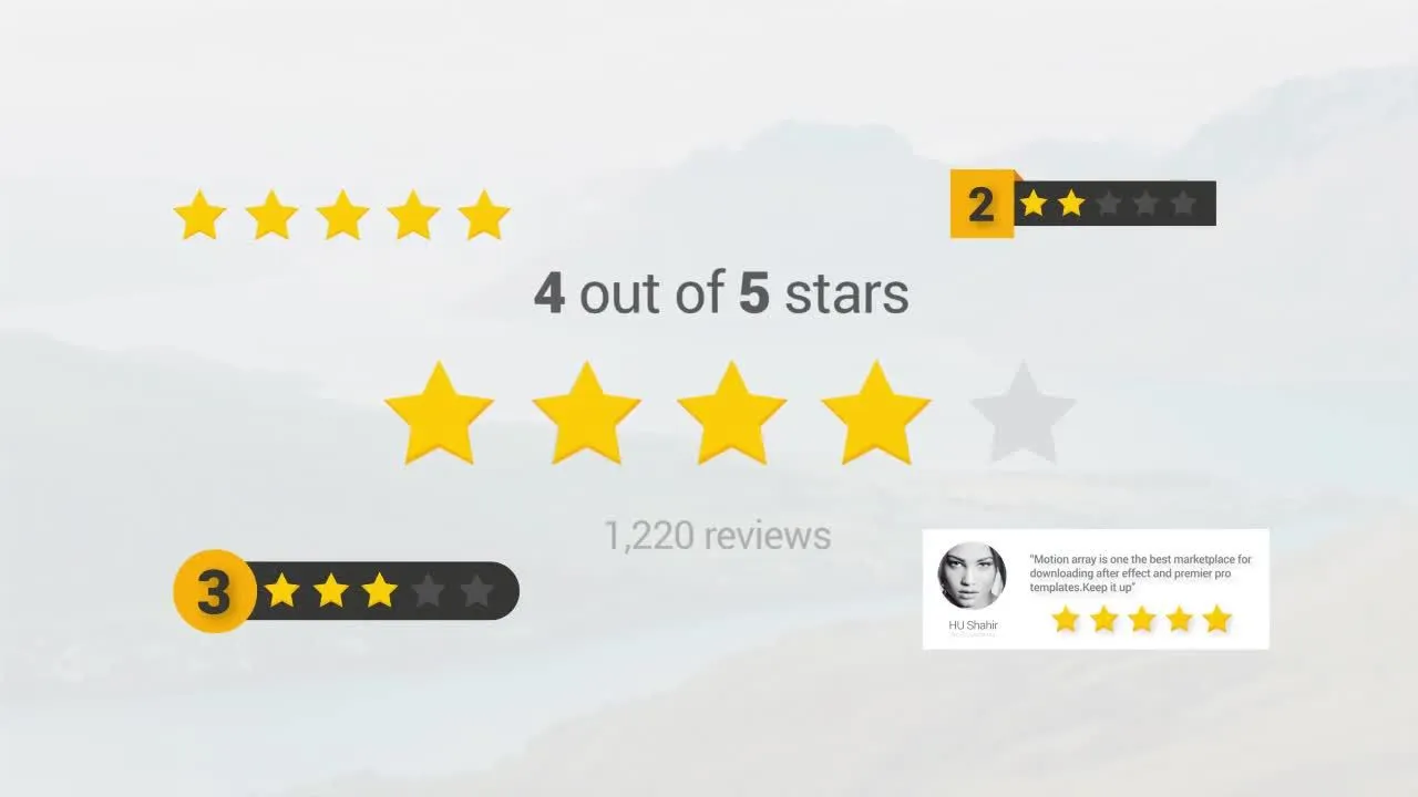 8个打分点评样式像素设计精选AE模板