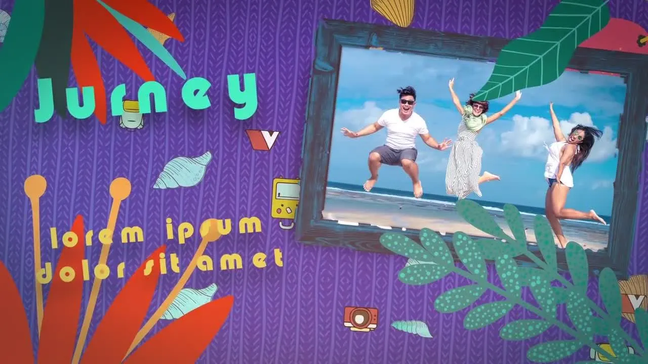 干净多彩明亮卡通动画照片展示像素设计精选AE模板