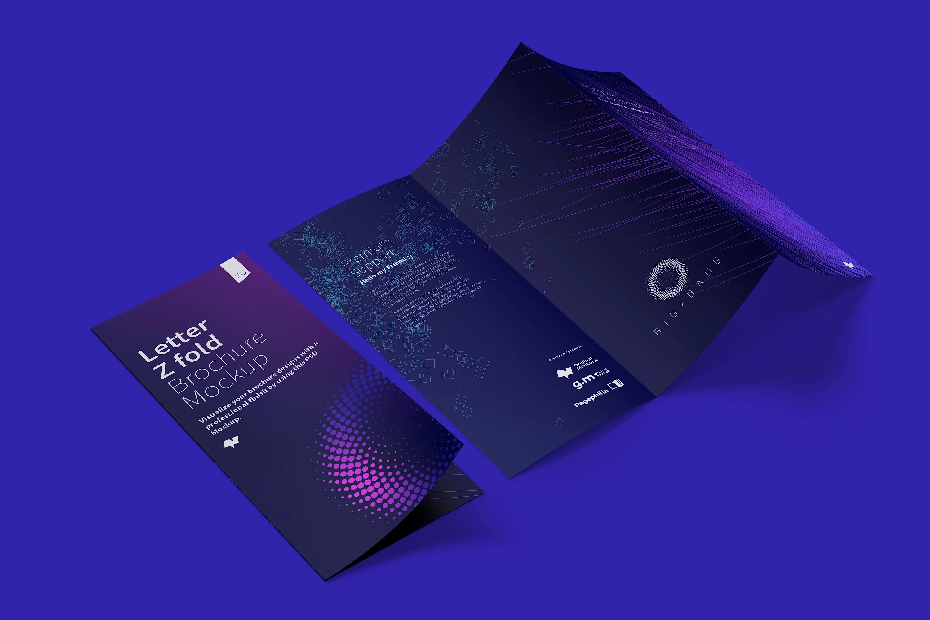 信纸尺寸三折页传单小册子设计样机06 Letter Z Fold Brochure Mockup 06插图(4)