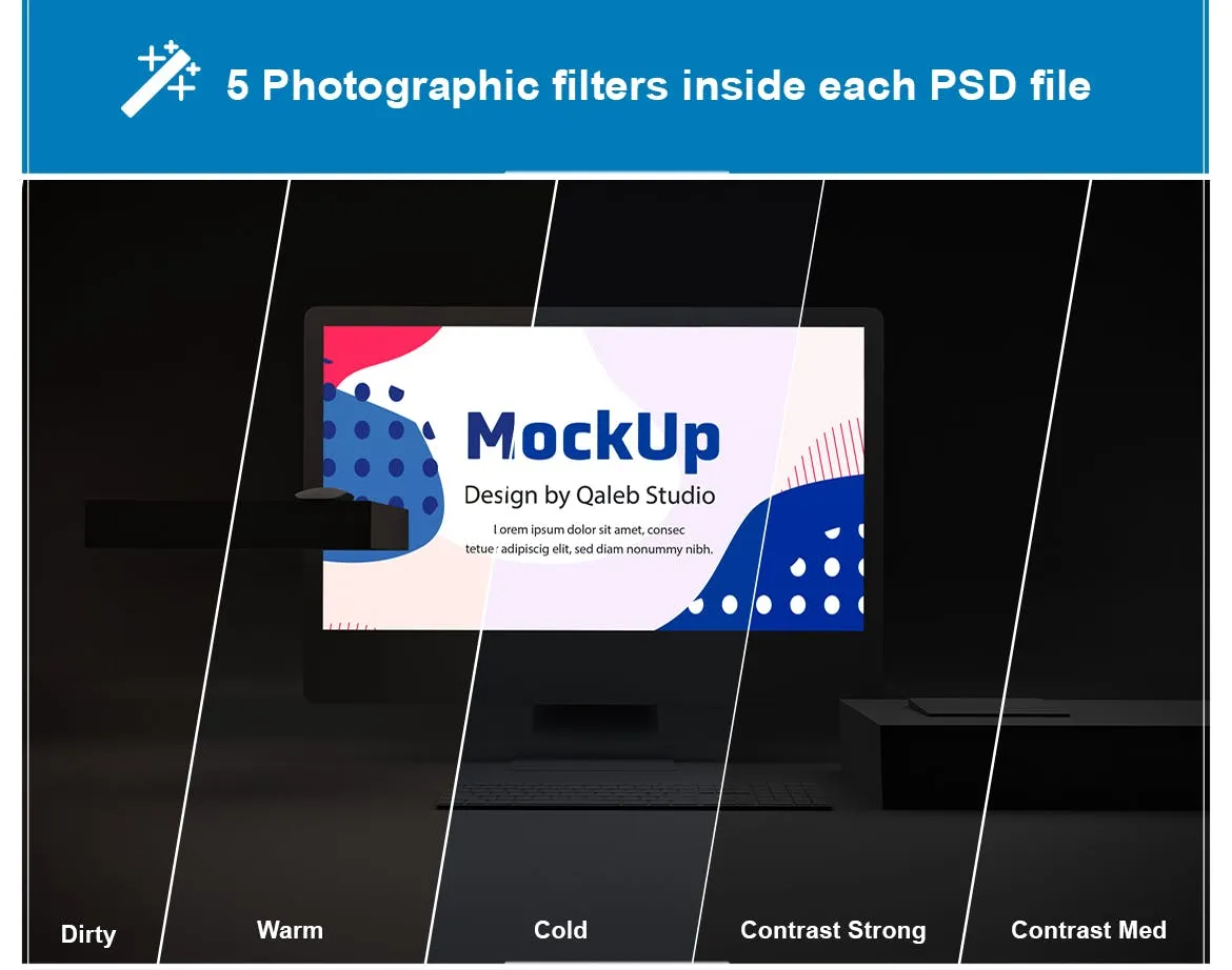 暗黑背景iMac Pro苹果一体机电脑样机模板 Dark iMac Pro插图(6)