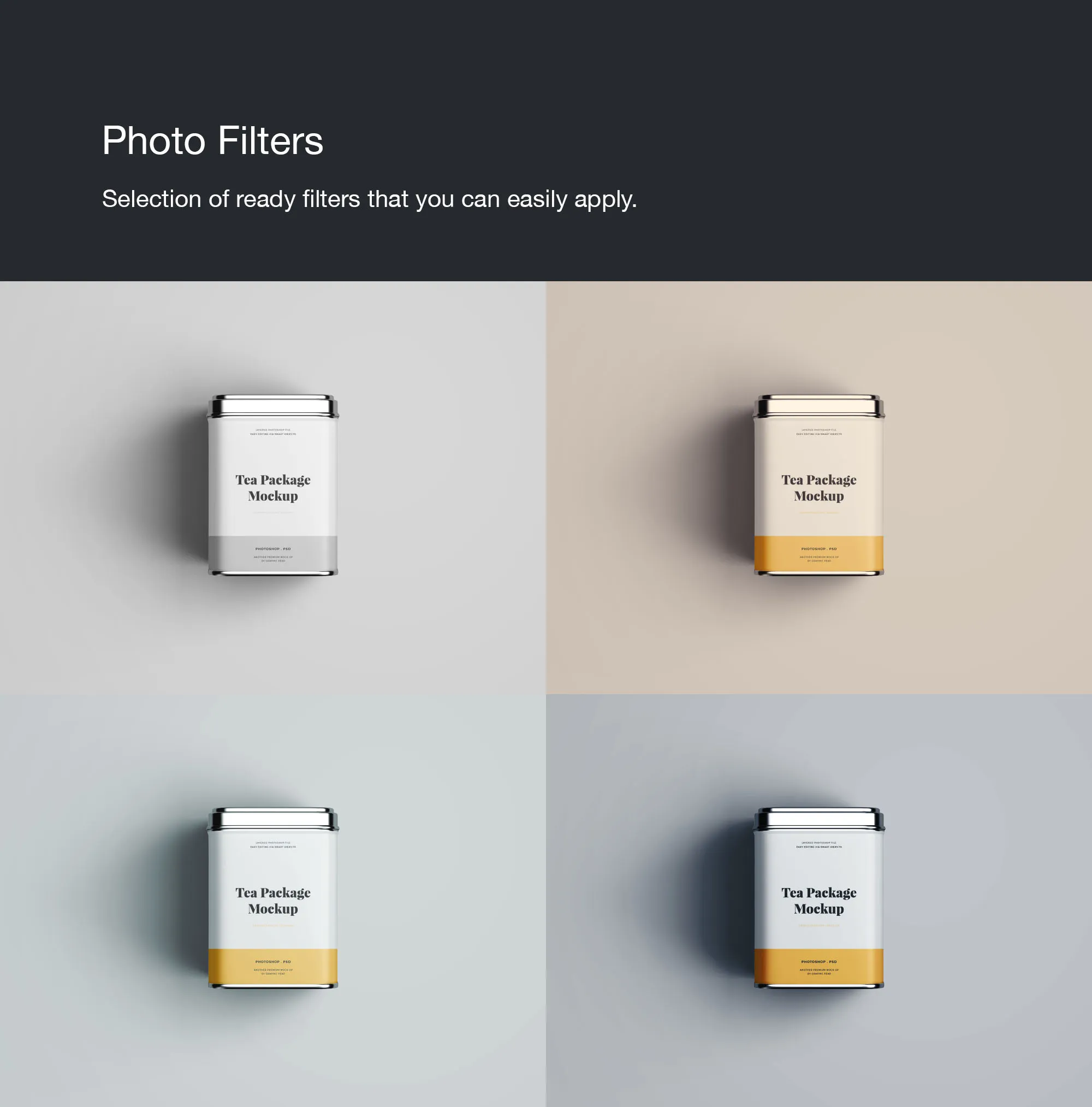 茶叶铁盒包装设计效果样机 Tea Package Mockup插图(10)