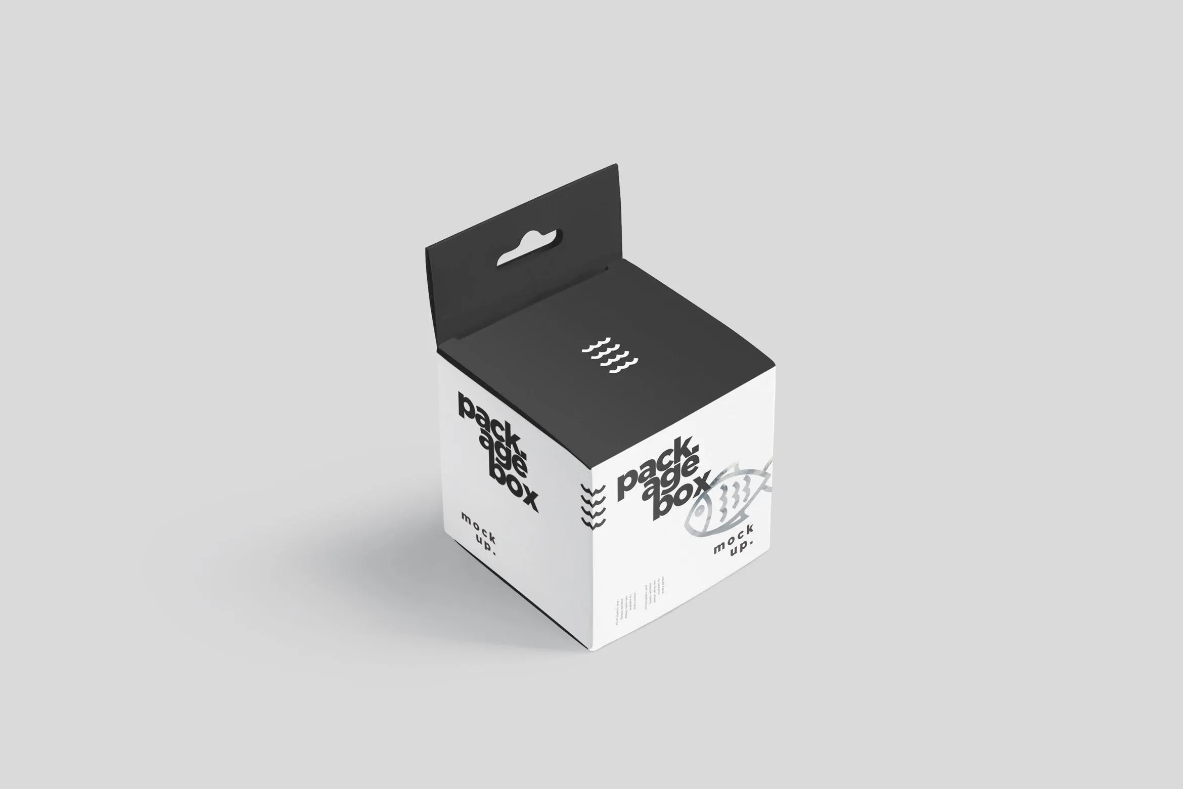 挂耳式方形产品包装盒样机模板 Package Box Mockup Set#8211; Square With Hanger