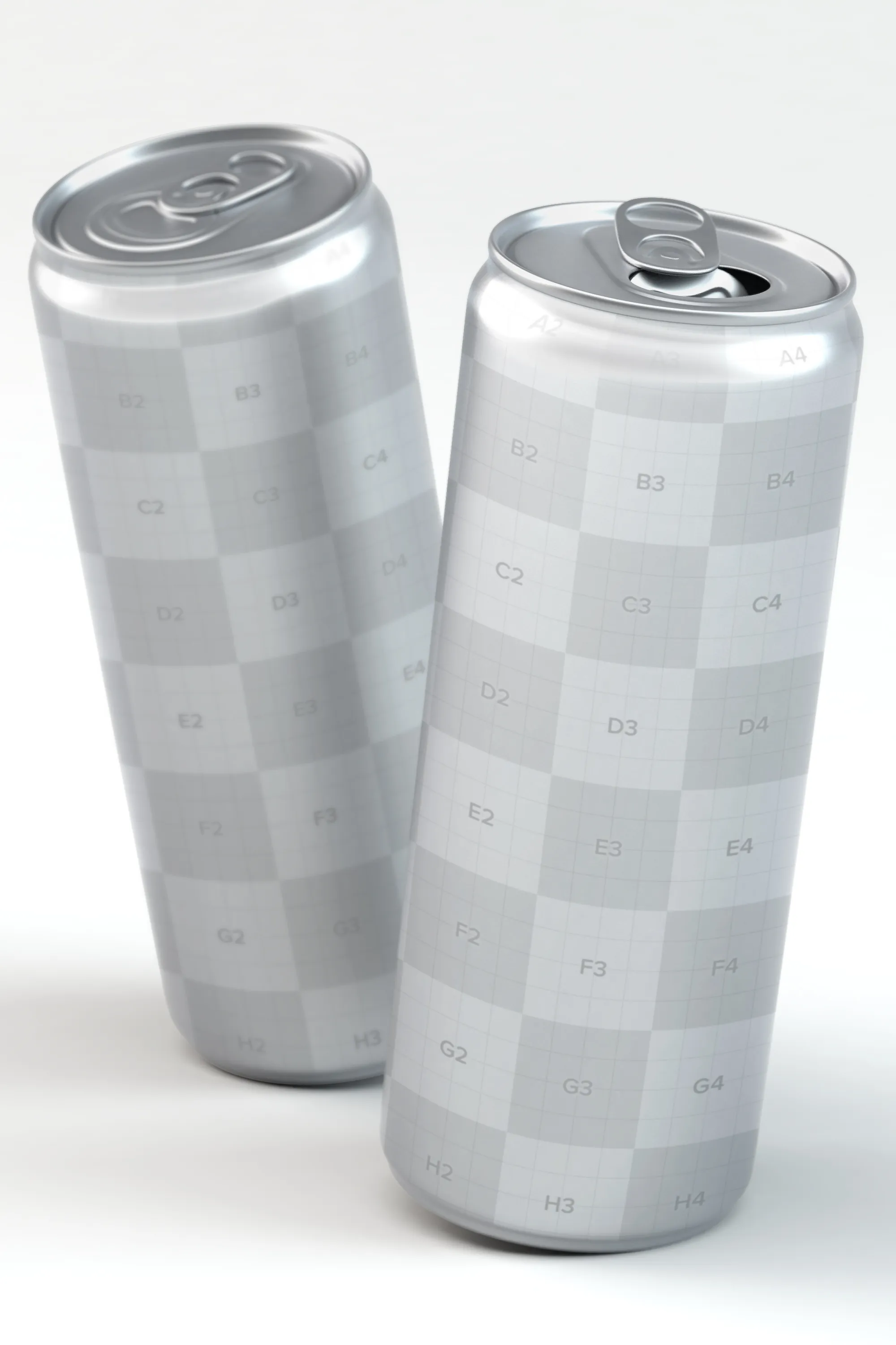 3D立体效果饮料＆啤酒易拉罐外观设计图样机02 3D Slim Can PSD Mockup 02插图(2)