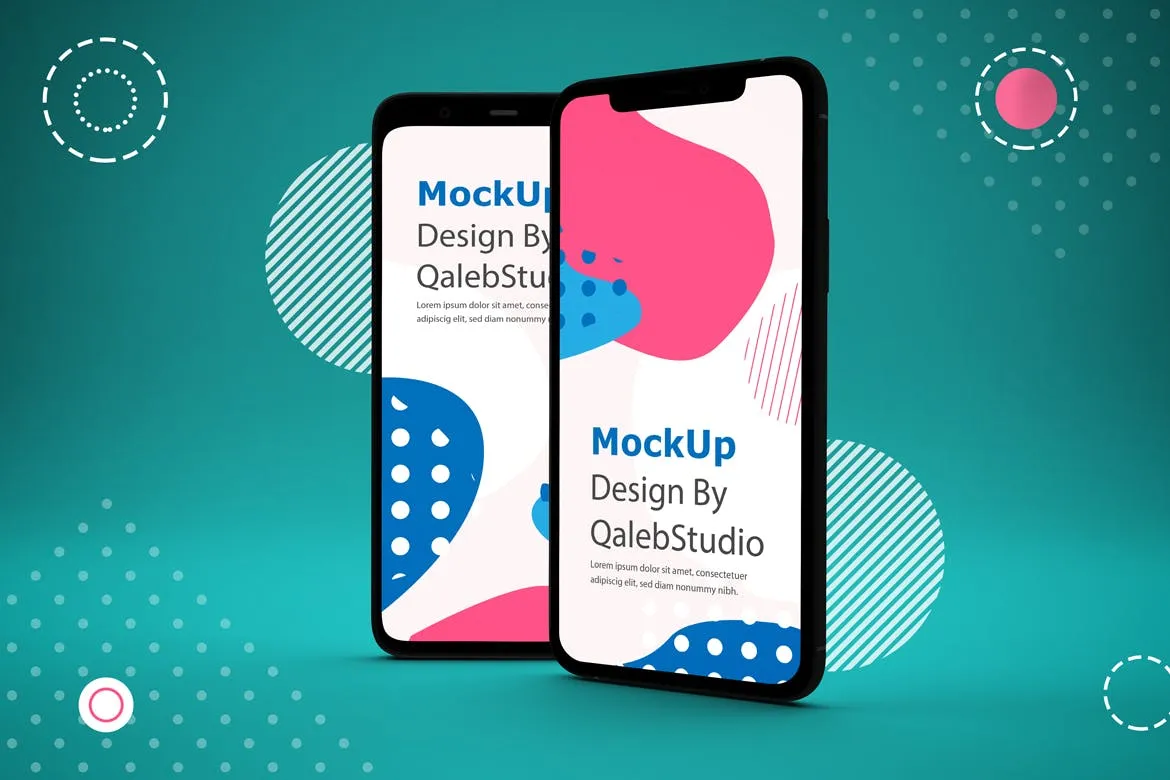 iOS&Android应用UI设计演示素材库精选样机模板 Abstract IOS & Android Mockup V.2插图(4)