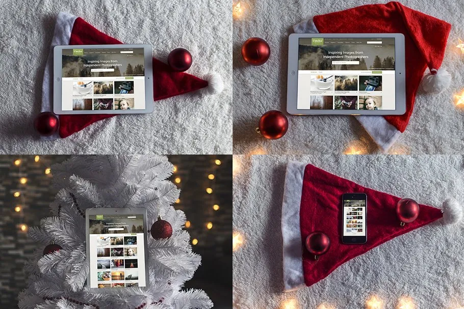 8款圣诞节主题&iPad样机模板 8 Christmas Mac & Ipad Mock-ups插图(2)