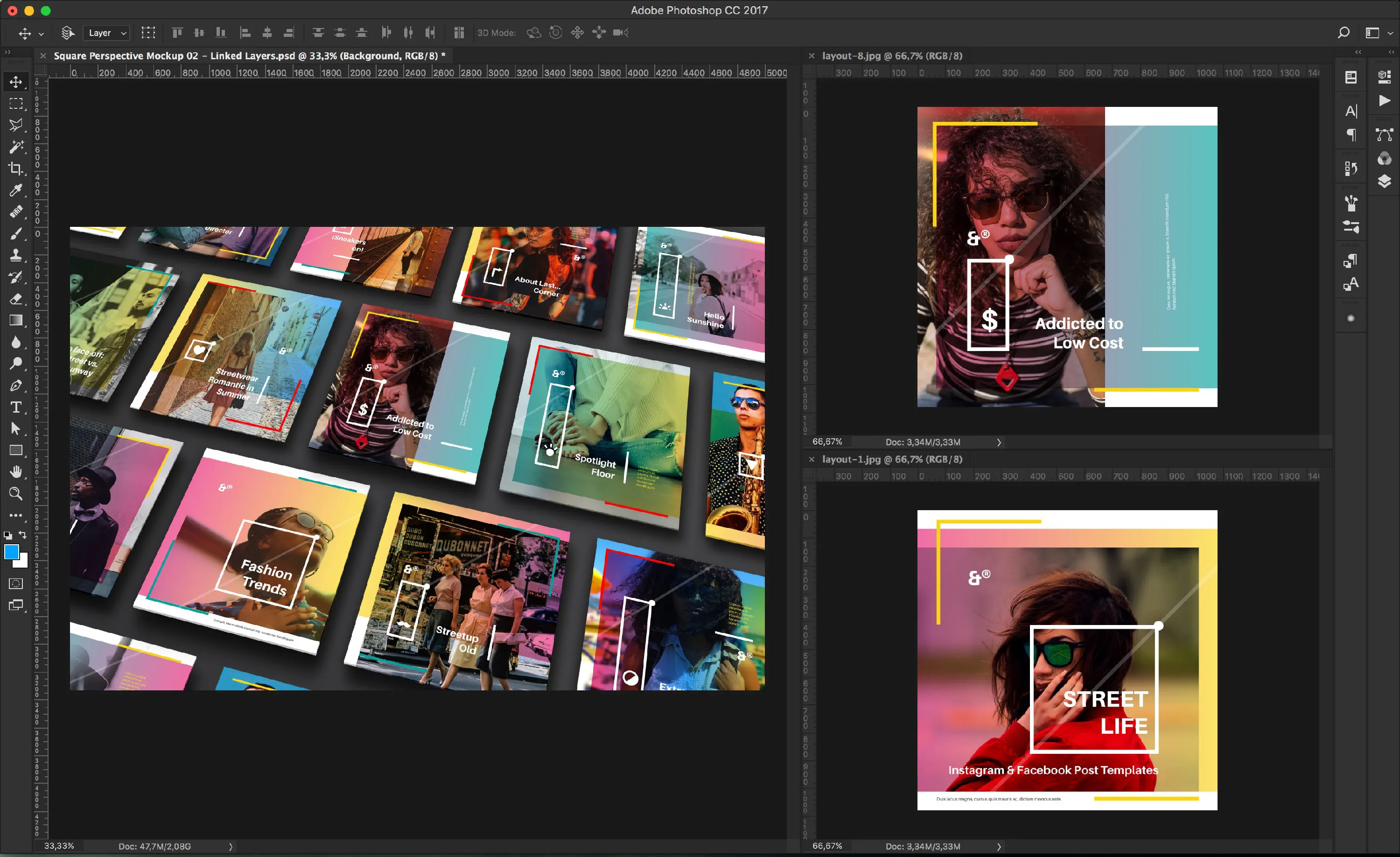 方形UI设计效果透视图等距样机模板02 Square Perspective Mockup 02插图(2)