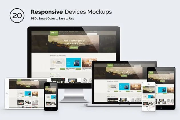 多设备响应式页面展示样机 Responsive Screen Mockup Devices