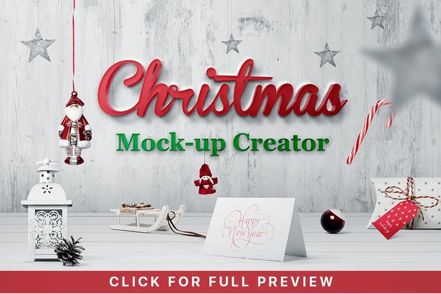 圣诞节主题场景样机模板集 Christmas Mockup Creator插图(1)