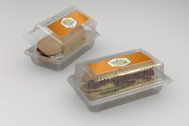 一次性食品塑料包装盒样机Vol.6 Fast Food Boxes Vol.6: Take Out Packaging Mockups插图(12)