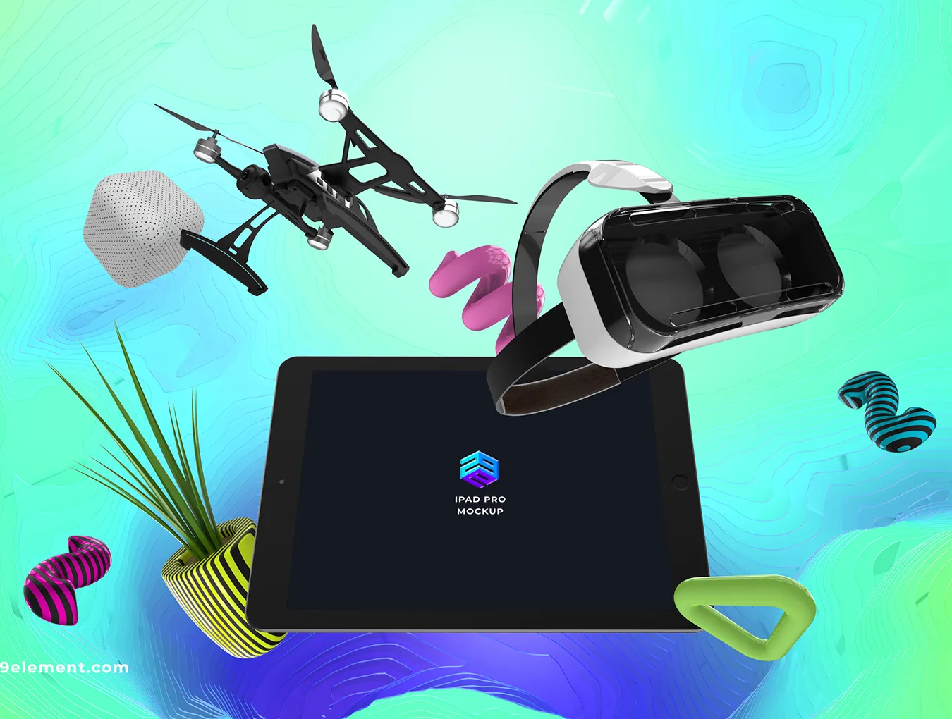 无人机与手机展示创意场景样机下载 [PSD]插图(5)