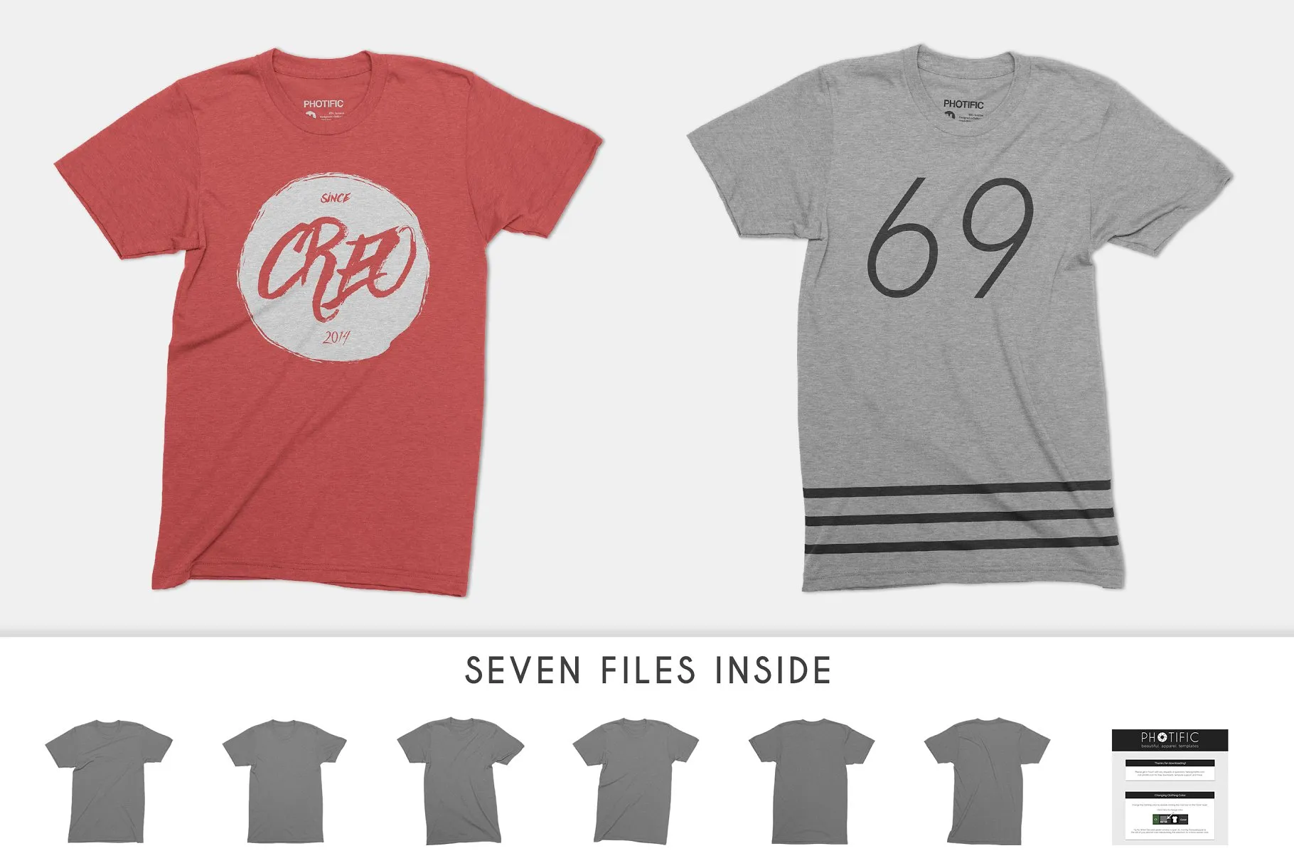 男士T恤样机模板 Tri-Blend T-Shirt Mockups插图(2)