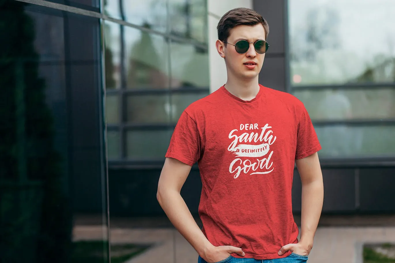 男士T恤服装设计模特上身效果图样机合集v05 T-Shirt Mockup Collection 05插图(2)