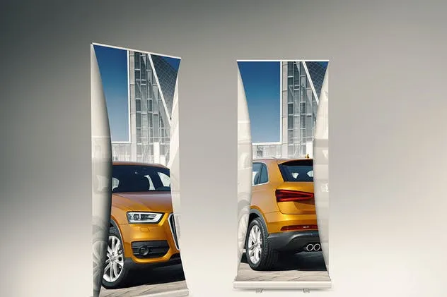 双层易拉宝Banner海报设计样机模板 Dual Roll-up Banner Mock-up插图(3)