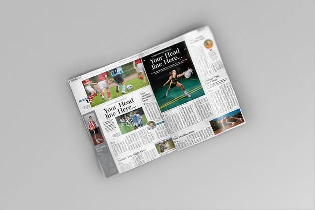 新闻广告报纸样机模板V1 Newspaper Mockups 01插图(10)