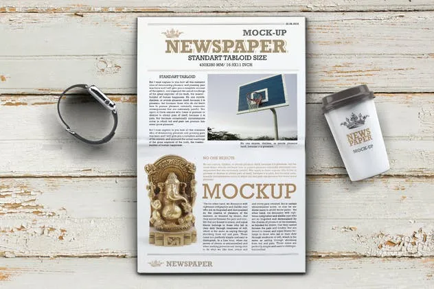 新闻报纸版式设计样机模板 Newspaper Mock-up插图(3)