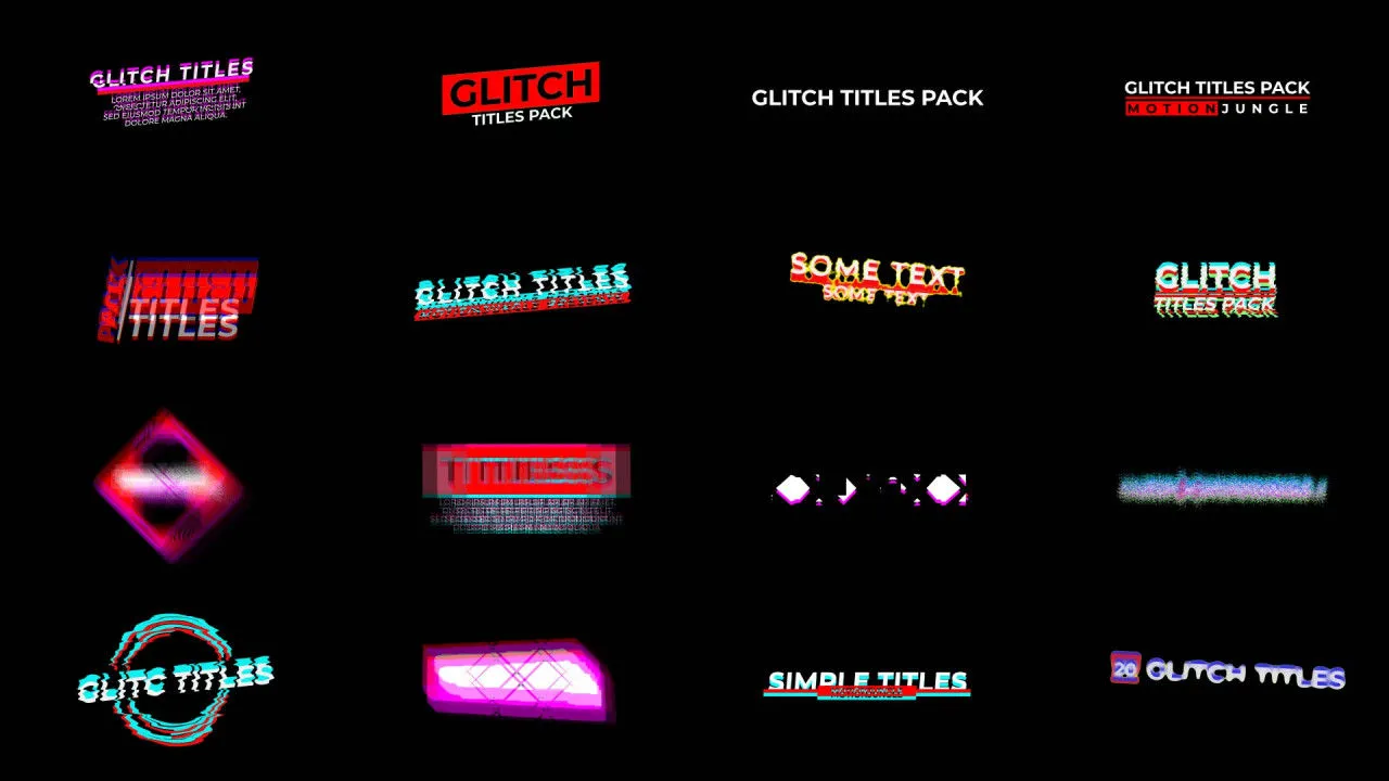 20个小故障标题像素设计精选AE模板