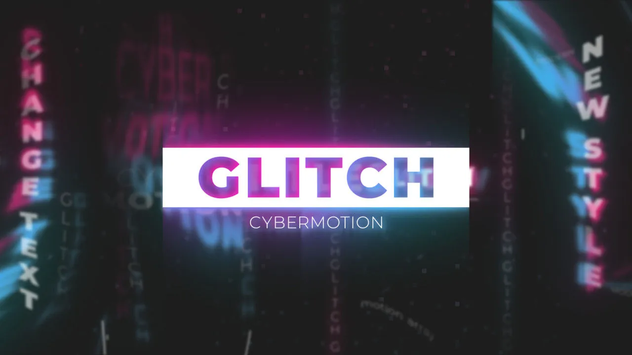 9个Instagram垂直波浪小故障标题像素设计精选AE模板