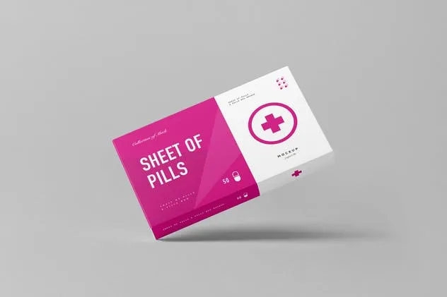 药片药丸包装盒样机3 Pills Box Mock-up 3插图(6)