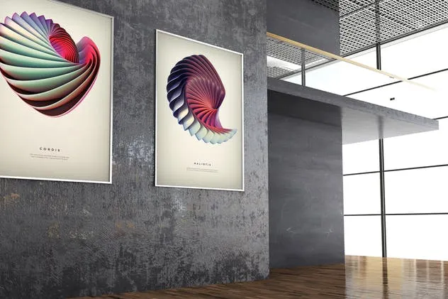 广告海报画廊展览样机 Poster Exhibition Gallery Mockups插图(9)