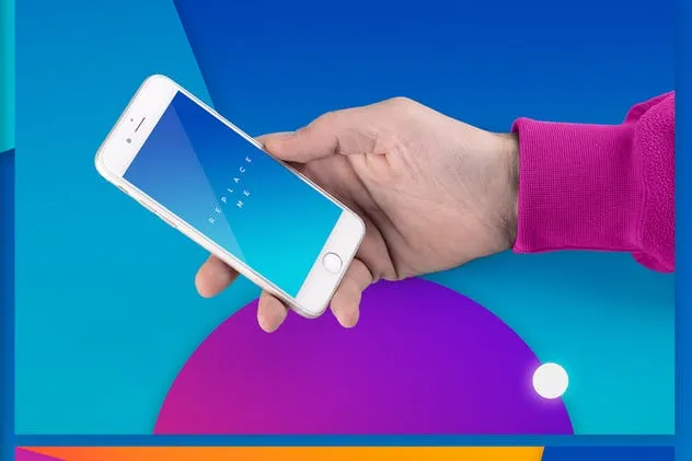 手持iPhone样机模板 iPhone Mock-up Brending Templates with Vivid Bcg’s插图(9)