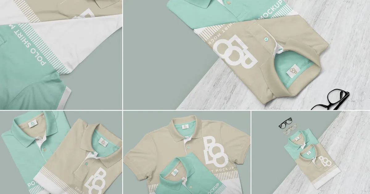 时尚马球衫Polo衫服装设计样机模板 Stylish Polo Shirt Mockups