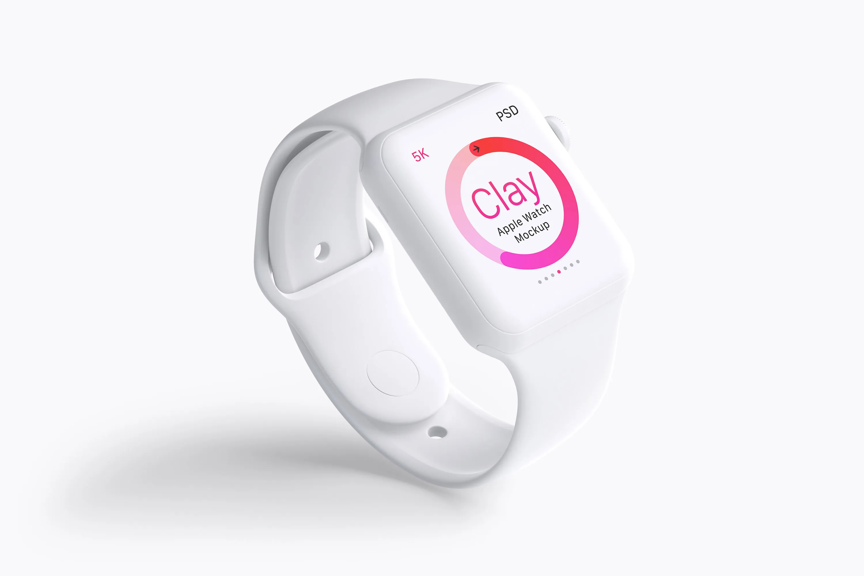 Apple Watch智能手表屏幕预览图样机01 Clay Apple Watch Mockup 01插图