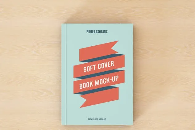 简装软封面书印刷品样机 Soft Cover Book Mock-Up插图(1)