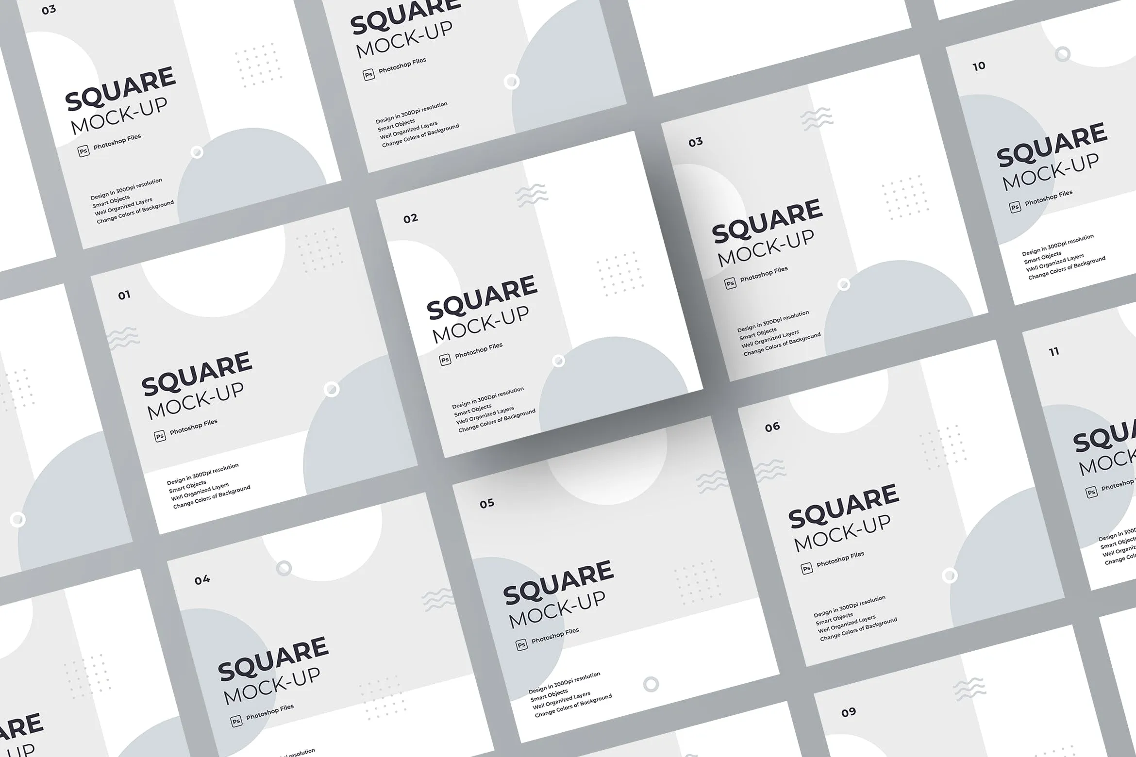 方形卡片设计效果图样机模板v3 ADL#8211; SQUARE MOCK-UP.03