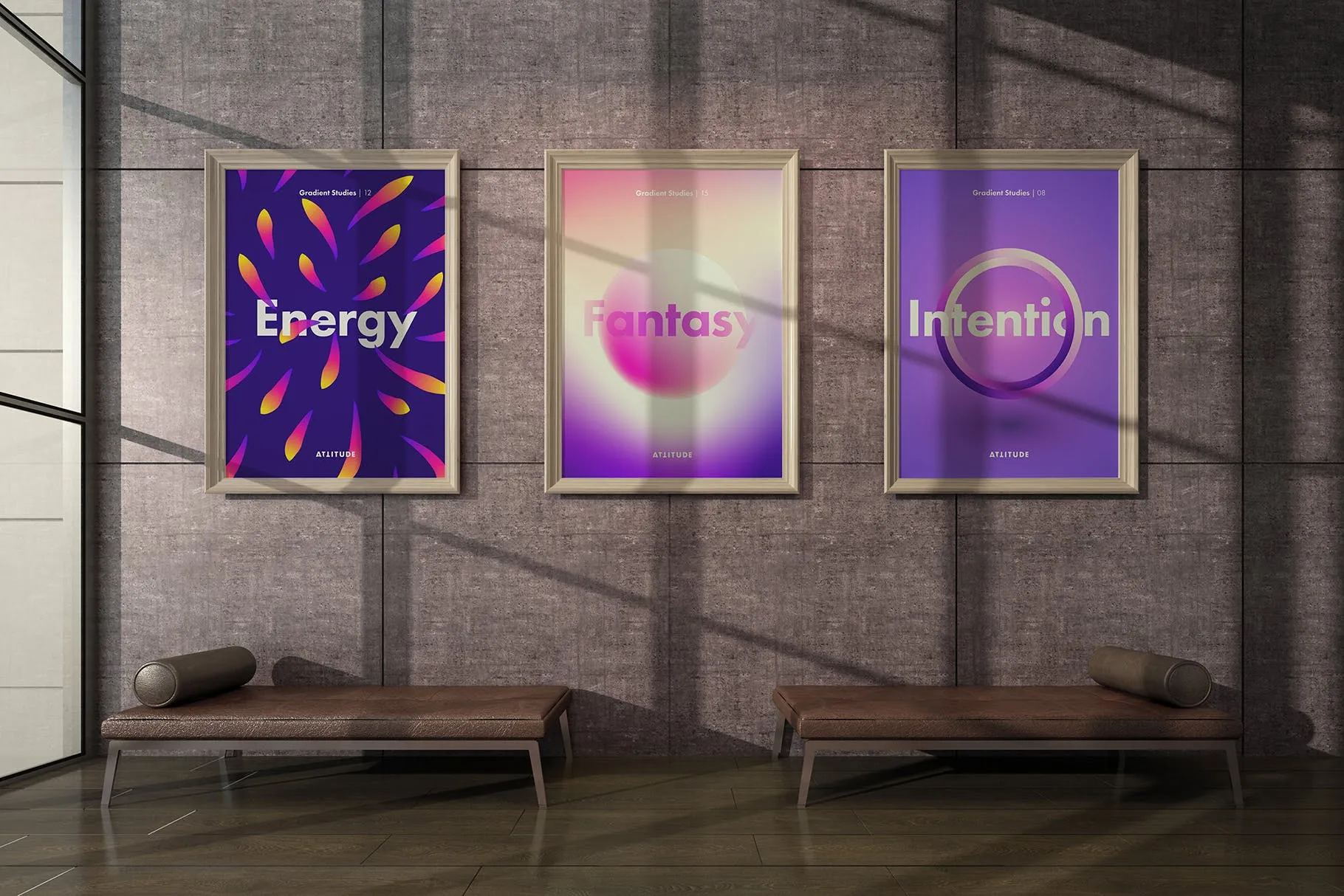 挂墙画框画廊展览样机模板素材3 Gallery Mockup 3插图(3)