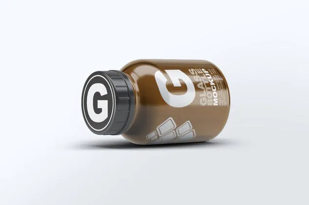 美容药品玻璃罐子瓶子样机 Pill Cosmetics Glass Bottle Mock-Up插图(6)