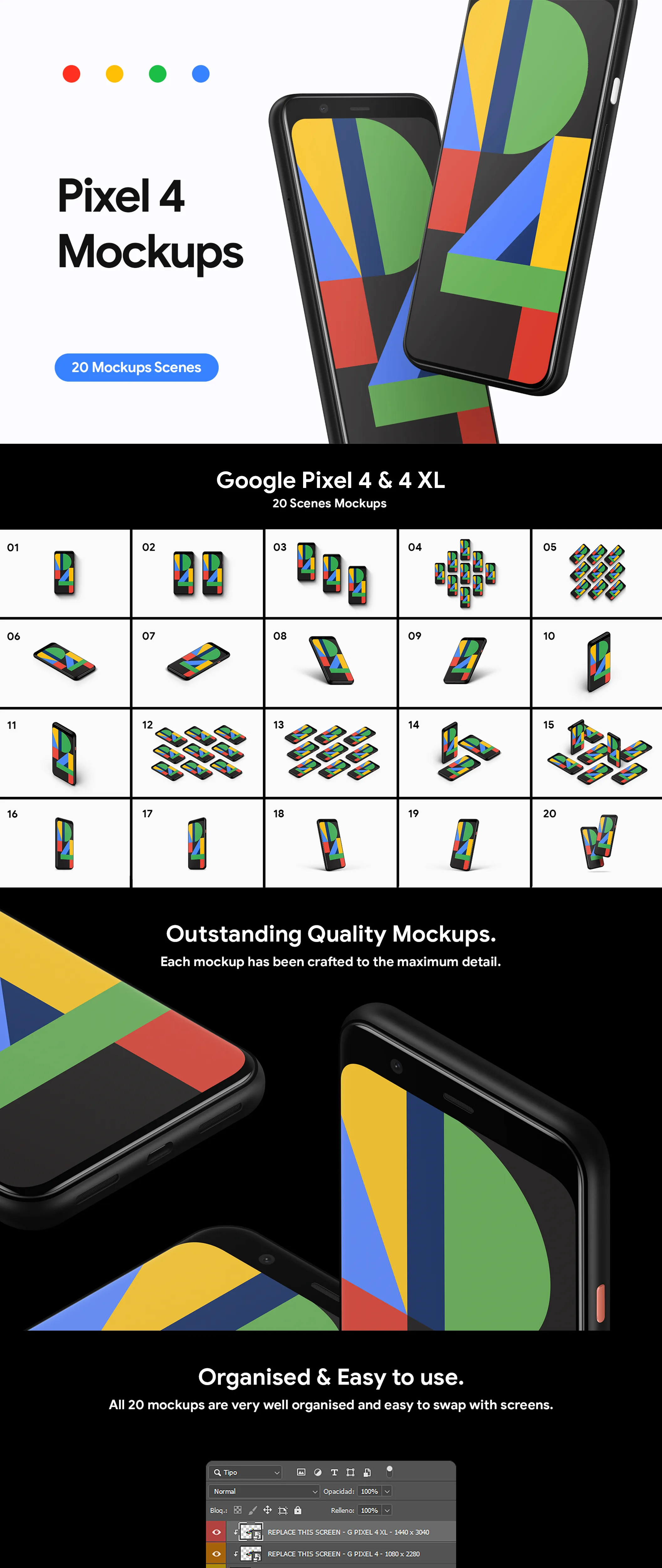 素材库下午茶：Google Pixel 4-20个设备演示素材库精选样机合集插图